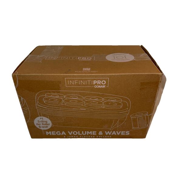 InfinitiPro by Conair Mega Volume & Waves 8 Jumbo Flocked 2" Hot Rollers- Pink - Picture 2 of 2